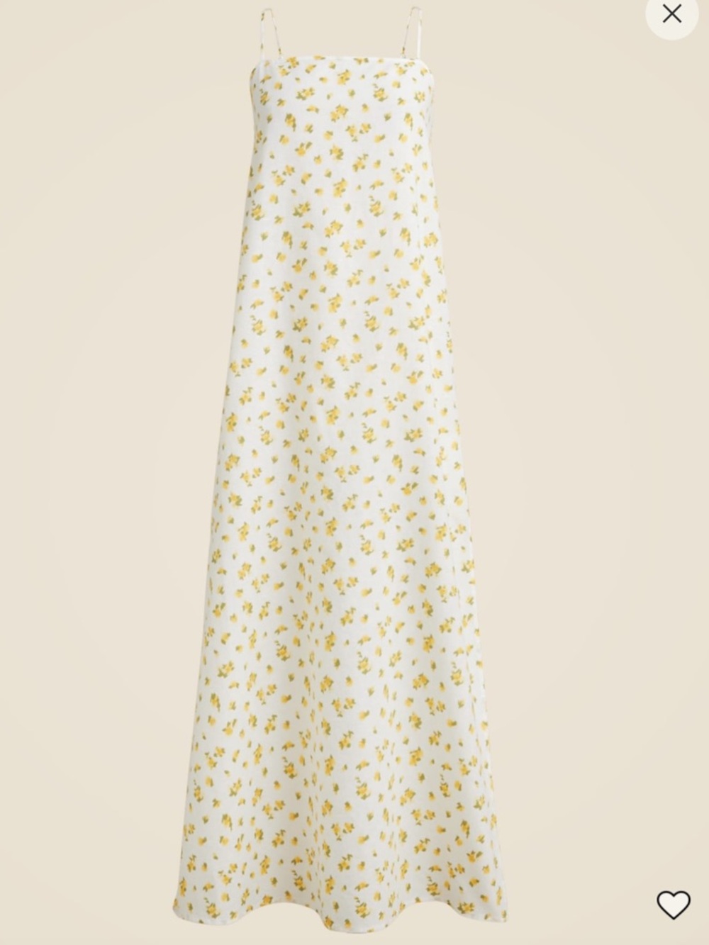 J.Crew Midi Dress Tie Back Linen Cotton White Floral Slip Dress w/Side Slits NWT